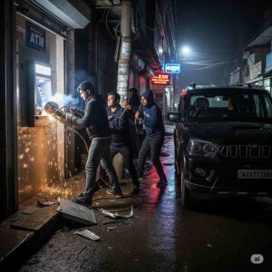 बिहार में स्कॉर्पियो लुटेरों ने एटीएम उखाड़ा, 3.3 लाख ले उड़े