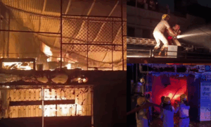 fire in furniture showroom