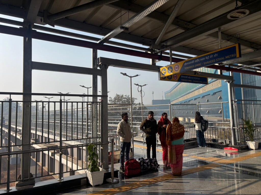 Single point security check between Namo Bharat-Delhi Metro at New Ashok Nagar. NewG India