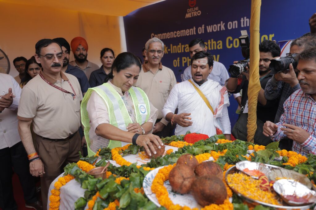 Construction of the Indralok-Indraprastha metro corridor begins. NewG India
